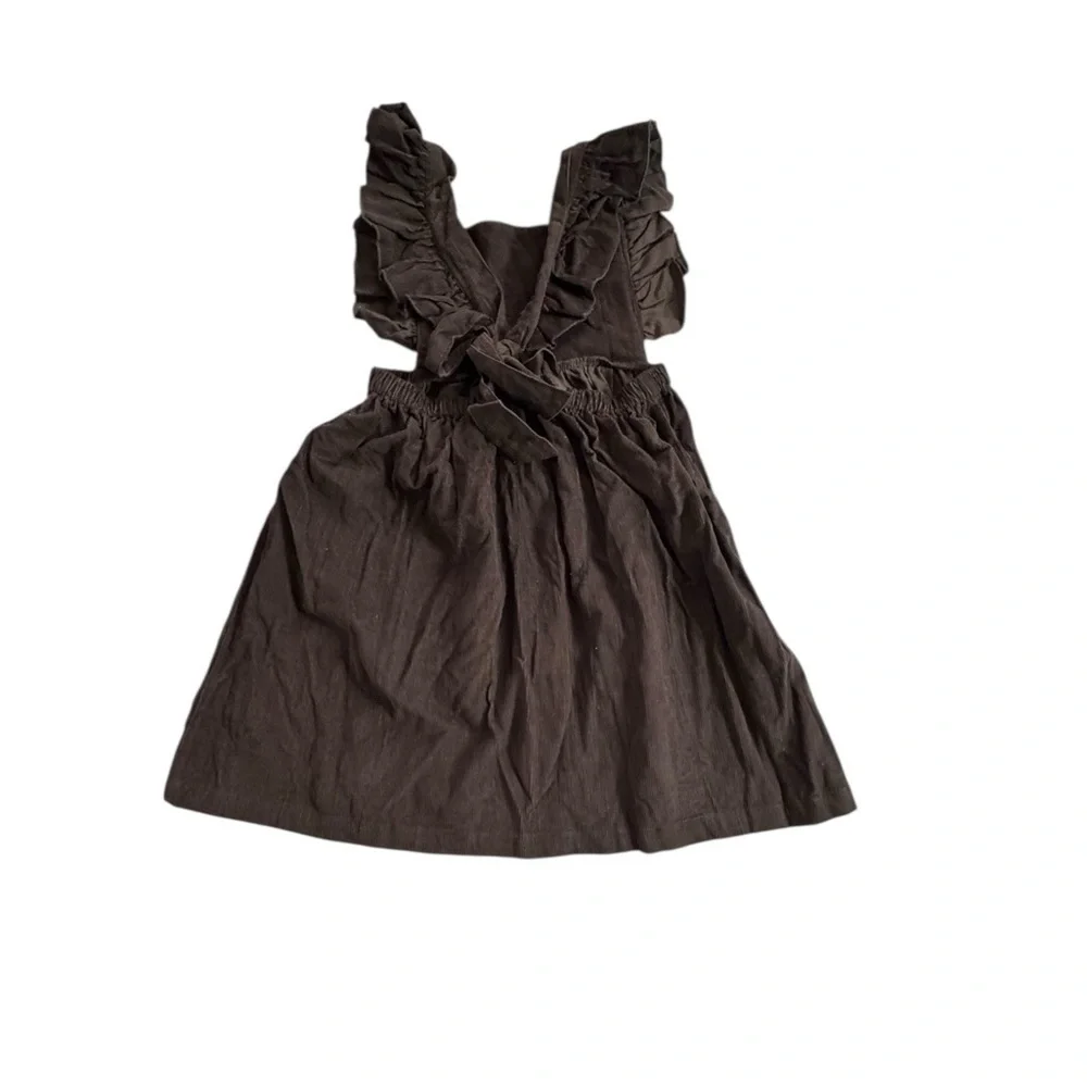 Adorable Ruffled Brown Kids Dress